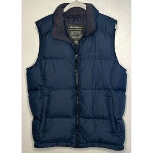 Eddie Bauer Down Puffer Vest Blue Small Gorp Core Hiking Camping BAck to School